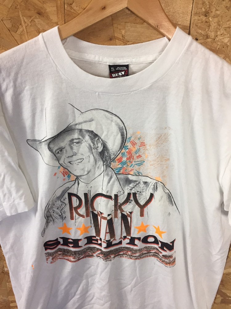 Vintage 93 Ricky Van Shelton country western music tour USA Souvenir t-shirt size XL