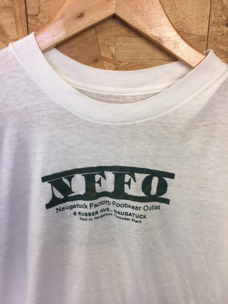 Vintage 90s NFFO Specs Naugatuck USA farming Souvenir white t-shirt size small