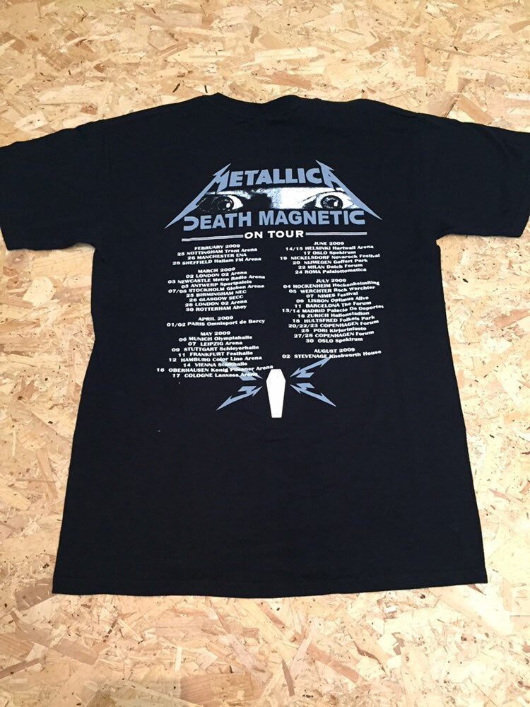 Vintage Metallica Death Magnetic 2009 tour double sided print t-shirt size medium