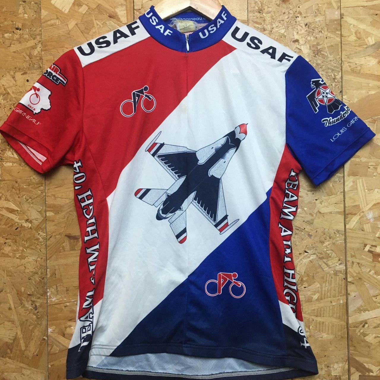 Vintage 2004 USA made US airforce cycling team aim high '04 thunderbirds louis girneau mens jersey size medium