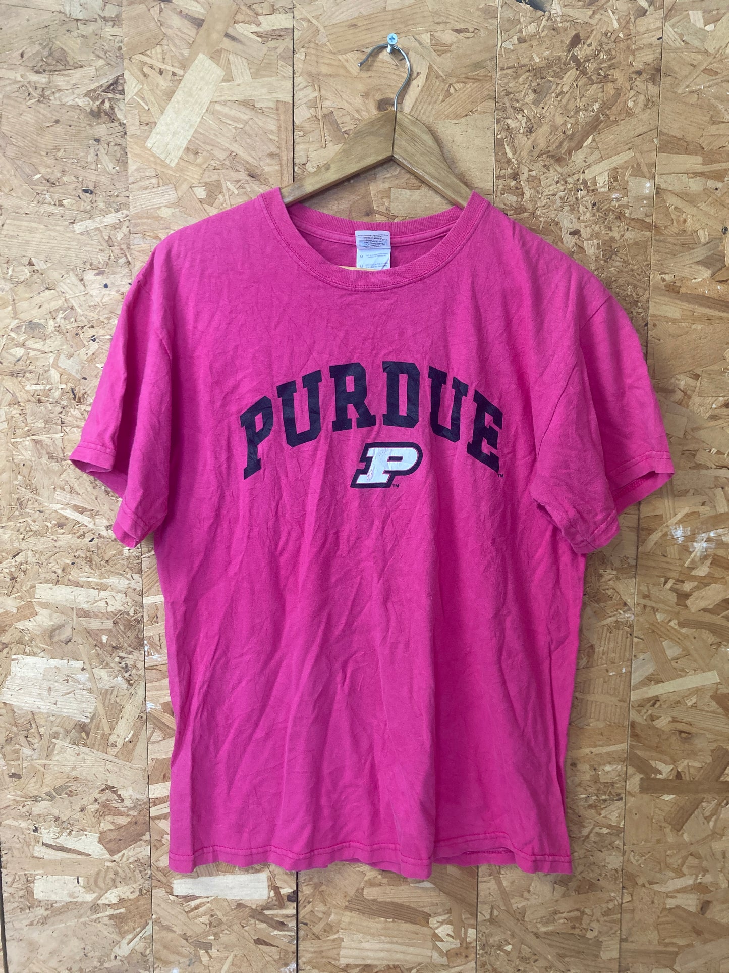 Vintage 90s Purdue Boilermakers USA College Souvenir pinkT-shirt size M