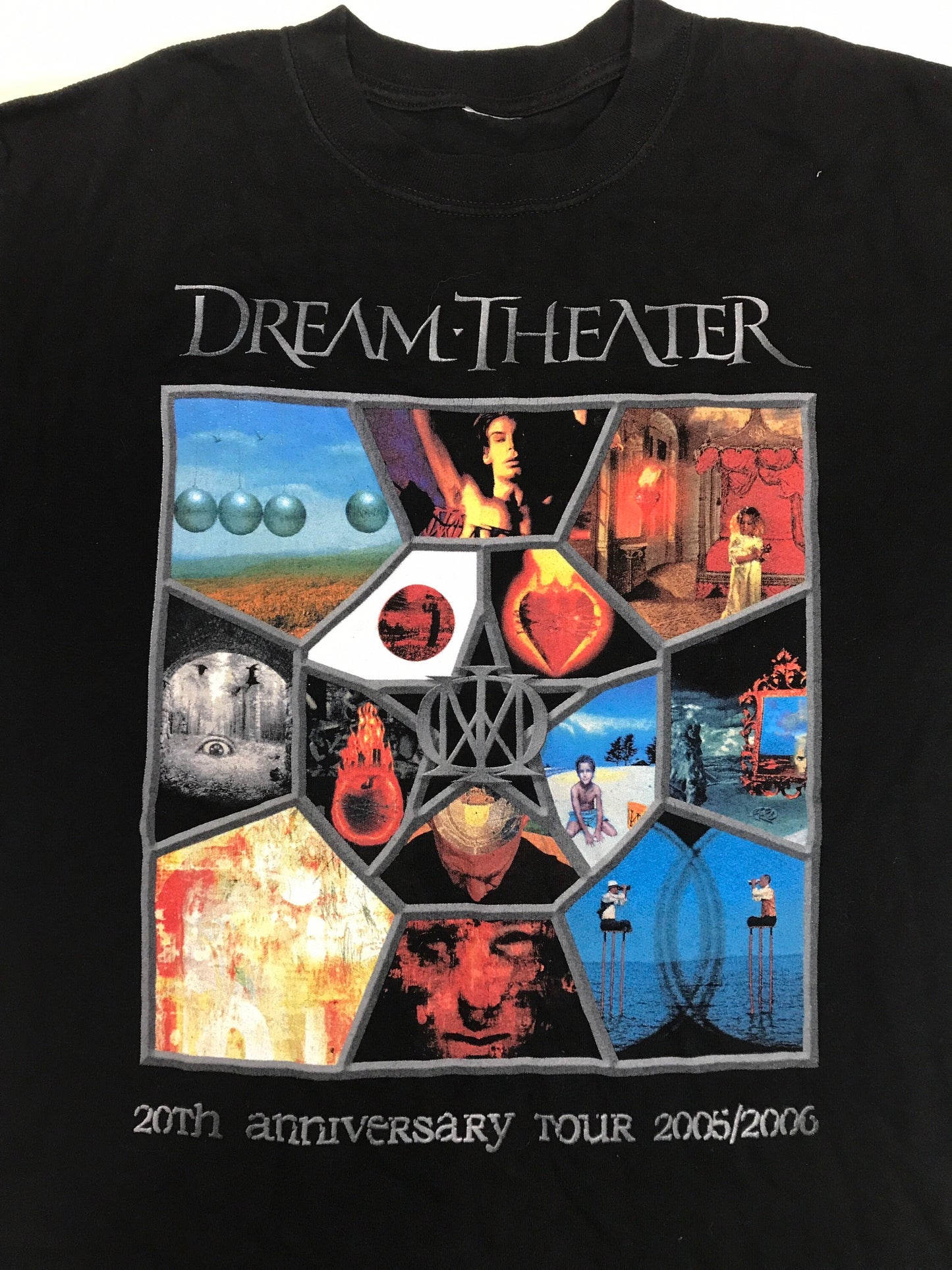 Vintage 00s DreamTheater 20th anniversary tour death prog rock band black t-shirt size Large