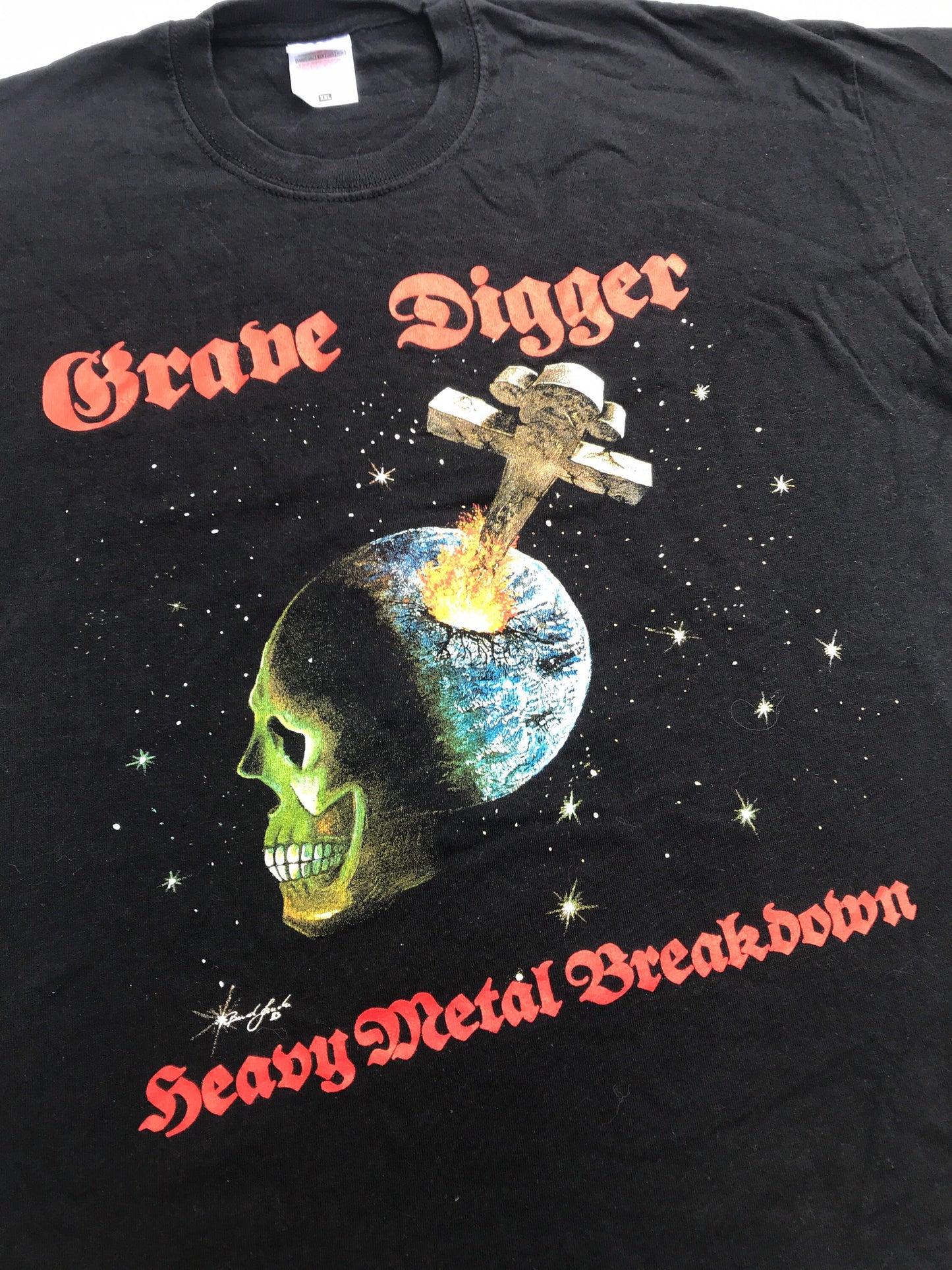 Vintage 90s Grave Digger Heavy Metal Breakdown metal band t-shirt size XXL