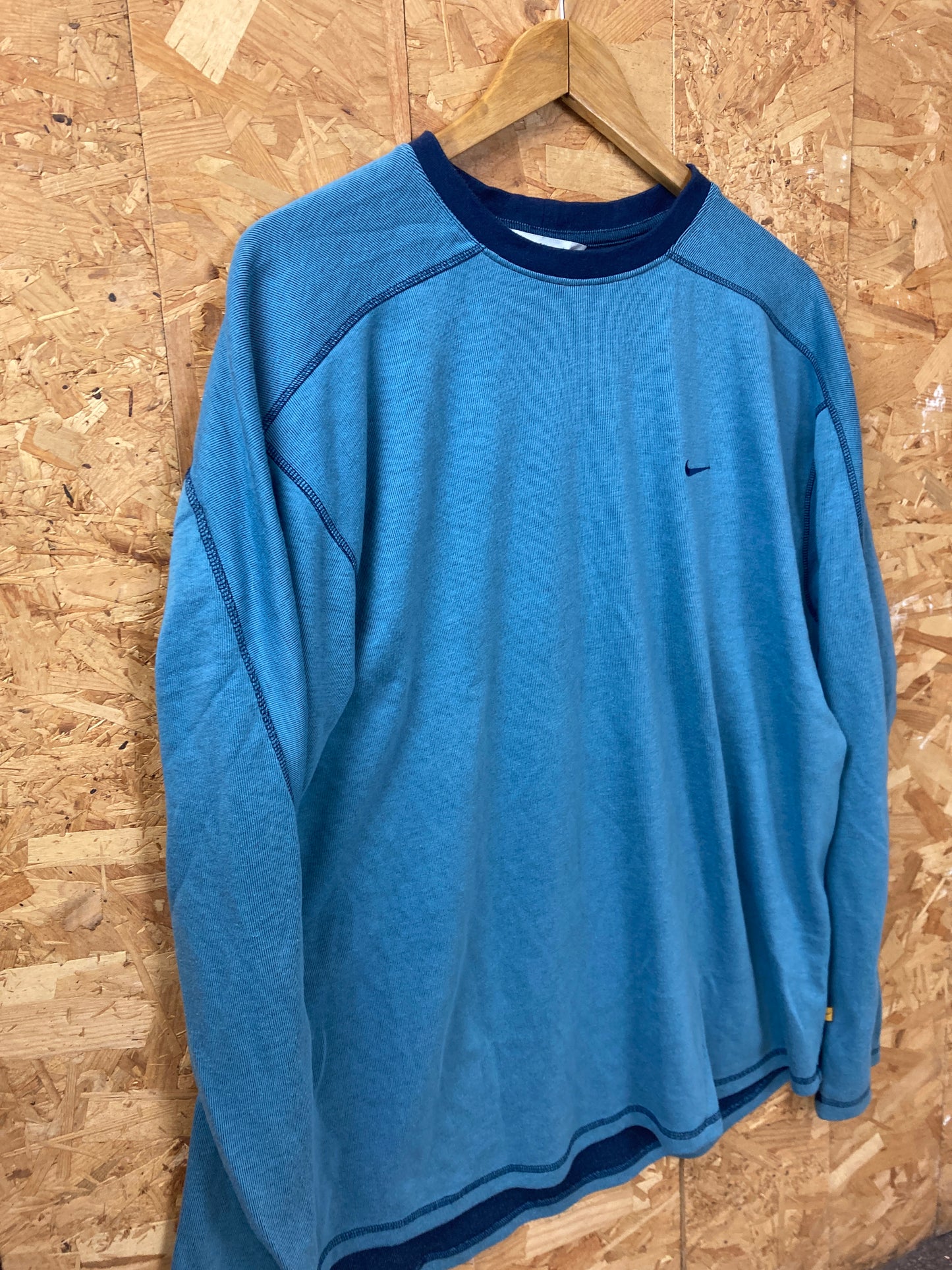 Vintage Y2K Nike blue muted long sleeve top t-shirt size large oversized fit