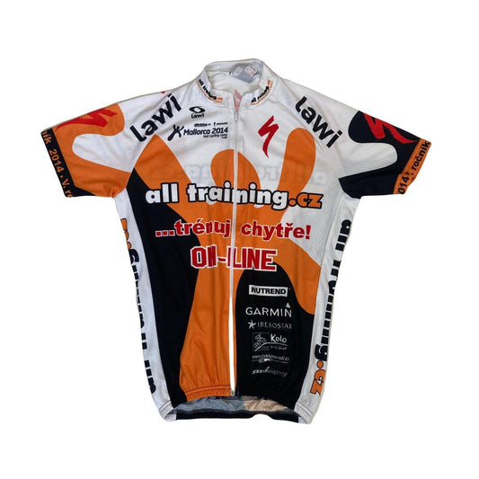 Vintage All Training CZ Test Competition Mallorca 2014 orange black white cycle jersey size M