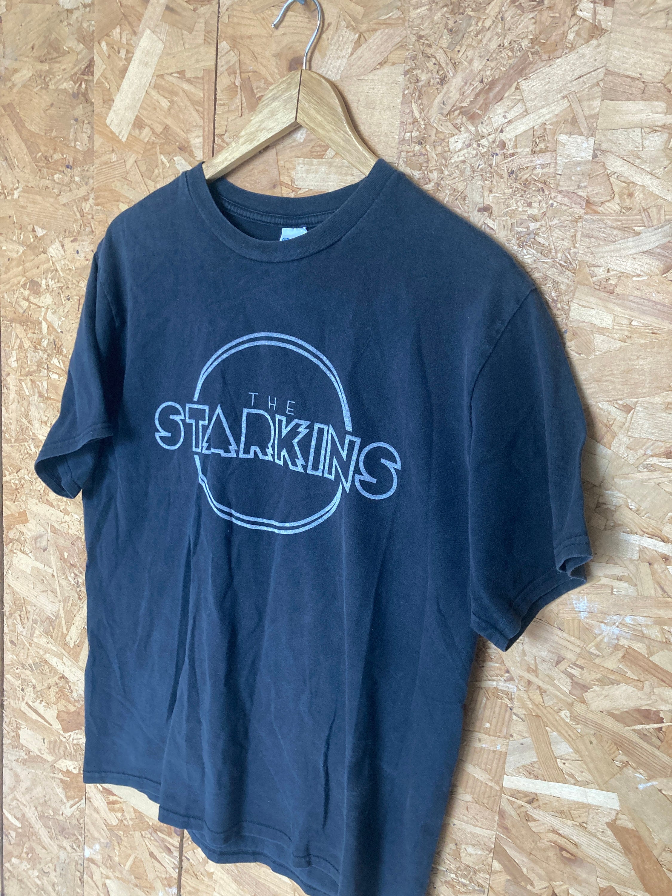 Vintage Y2K black Starkins British pop rock punk band quirky souvenir punk band t-shirt size large