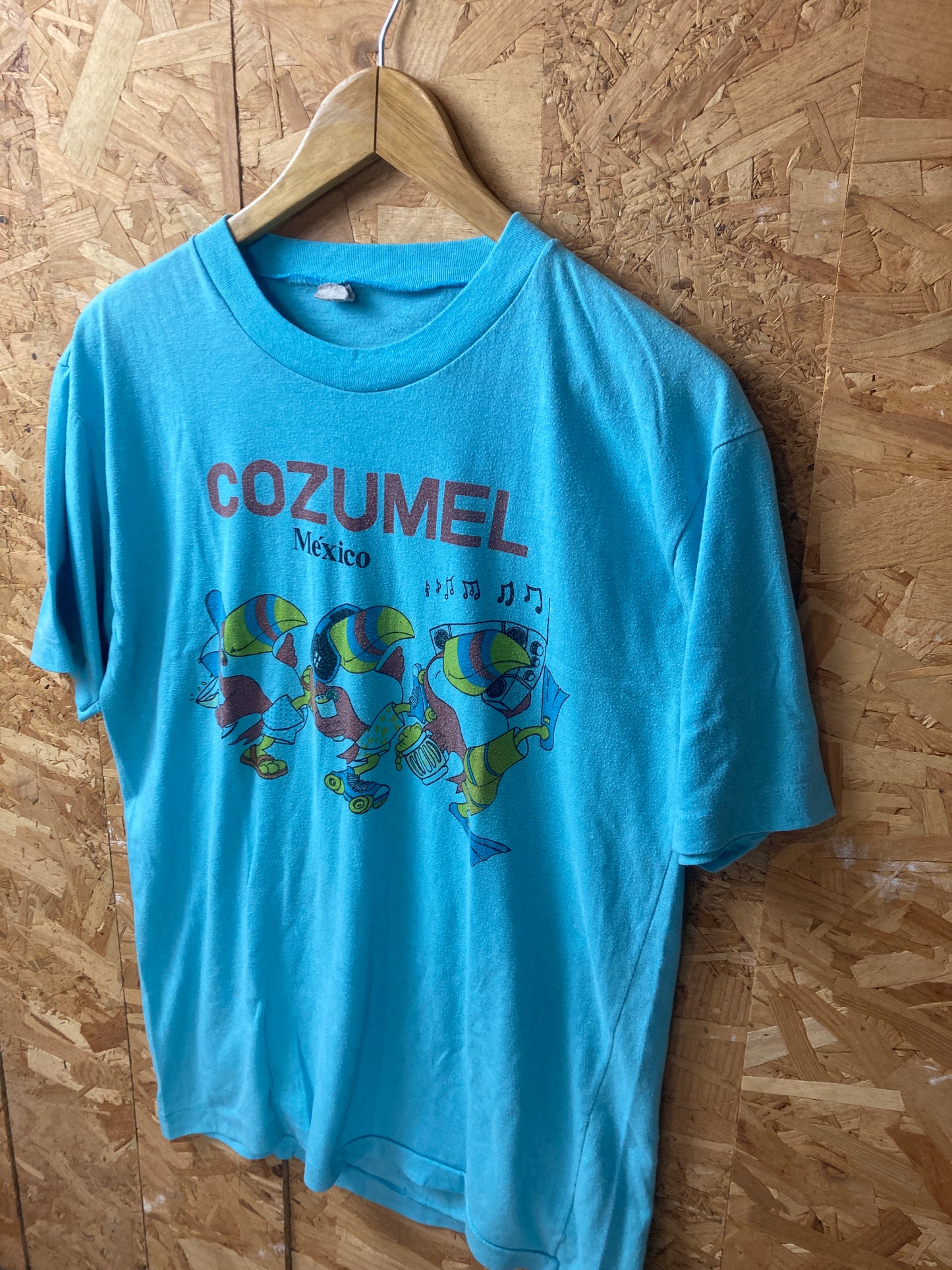 Vintage 80s Cozumel Mexico blue single stitch souvenir t-shirt size large