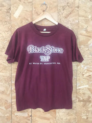 Vintage 90s Blackstone Tap Worcester MA roadside cafe maroon burgundy USA souvenir t-shirt size large