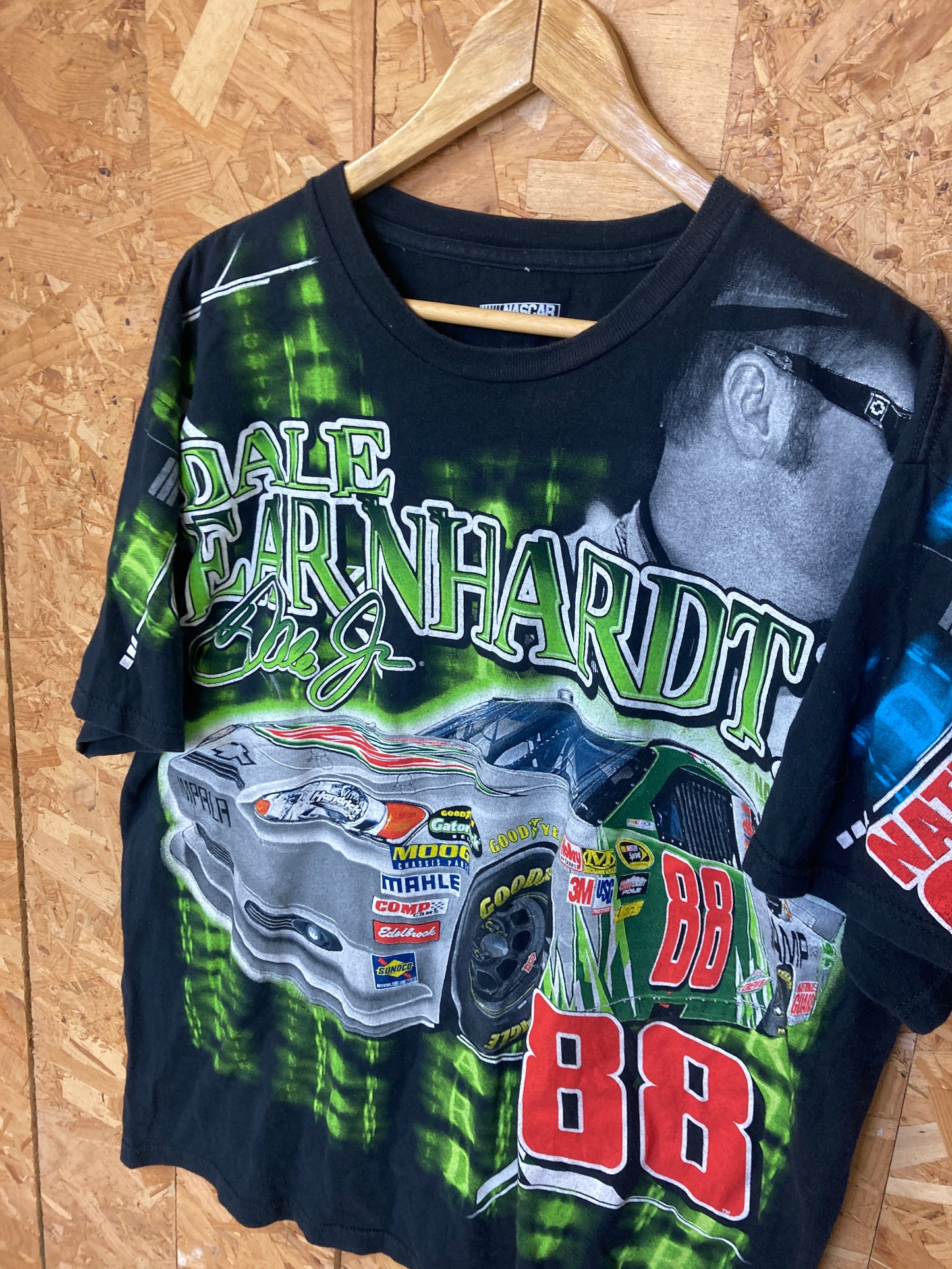 Vintage 90 NASCAR Dale Earnhardt Jr souvenir all over print t-shirt size XL