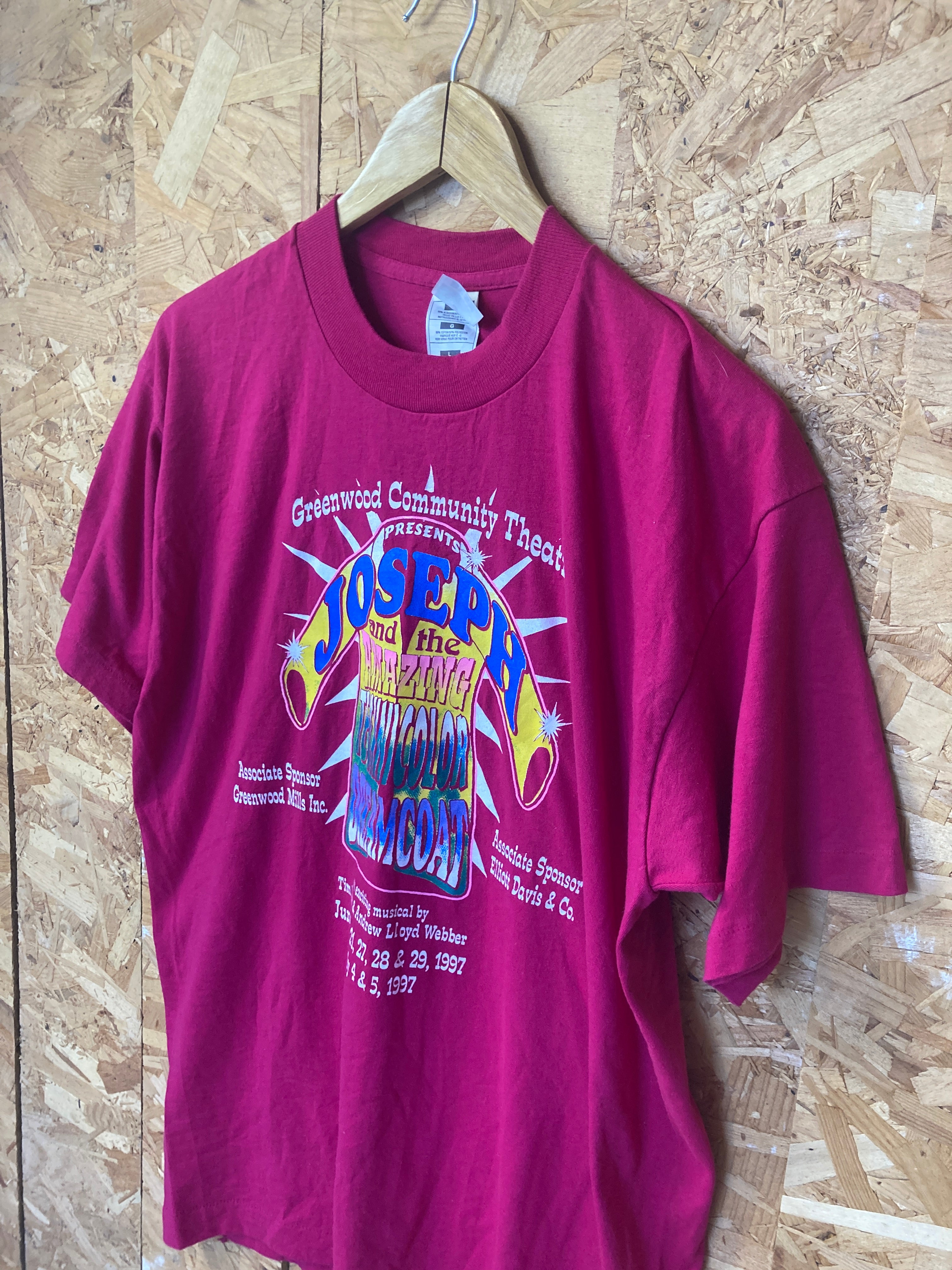 Vintage 90s Joseph & amazing Technicolor dreamcoat souvenir t-shirt size large
