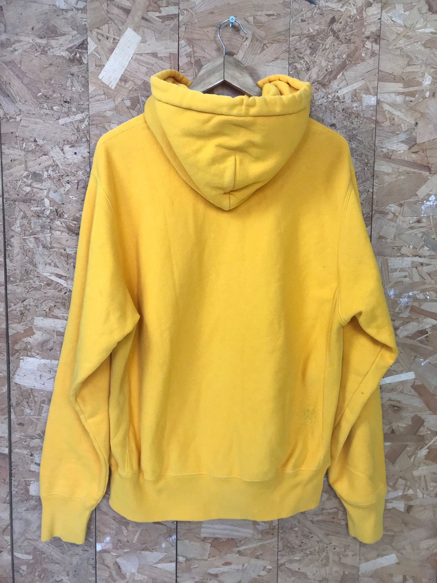 Vintage early 90s Champion USA heavy duty reverse weave yellow hoodie size medium