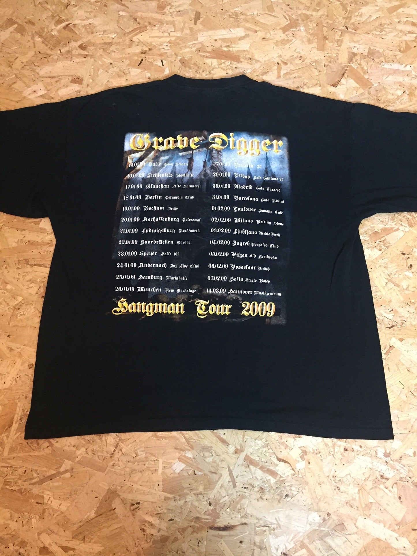 Gravedigger band Vintage 2009 Ballads of a hangman tour t-shirt size XL