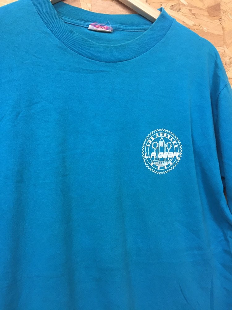 Vintage 90s blue LA Gear retro gym t shirt size large