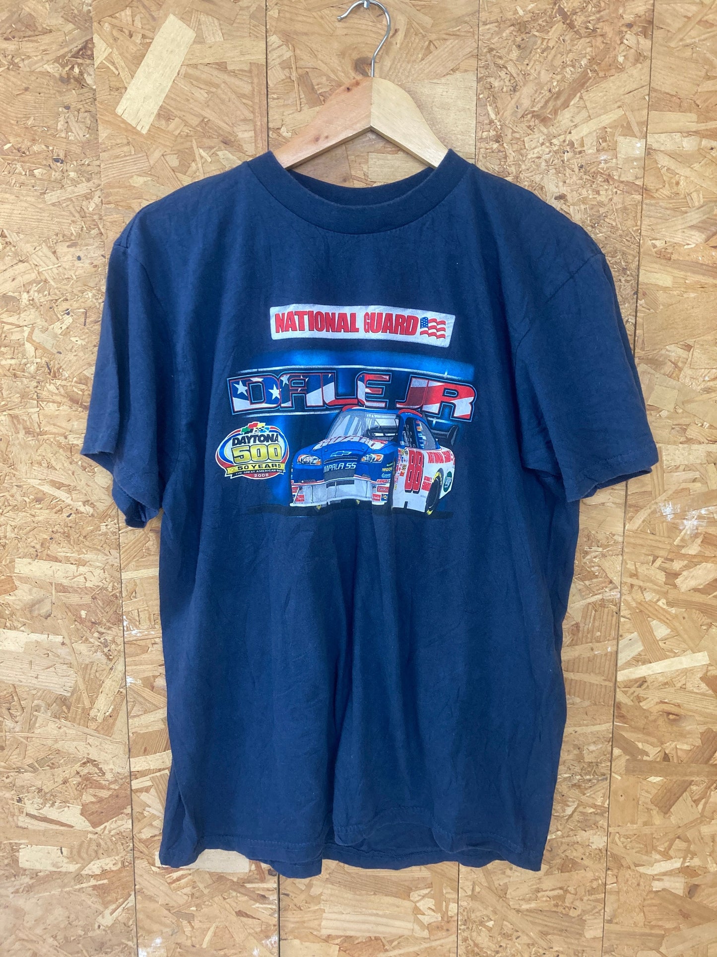 Vintage 90s NASCAR Dale Earnhardt Jr nationall guard faded navy blue souvenir t-shirt size large