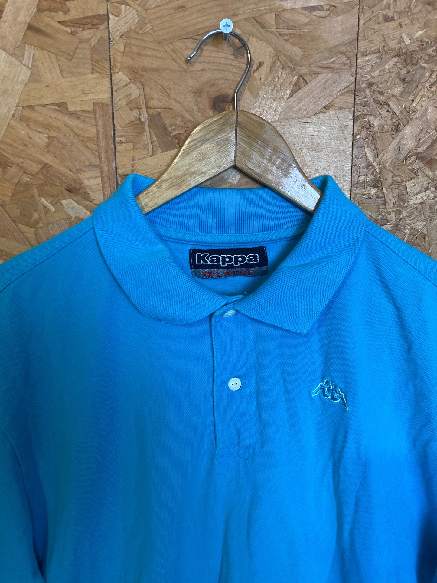 Vintage Y2K Kappa electric blue minimal polo t-shirt size XXL