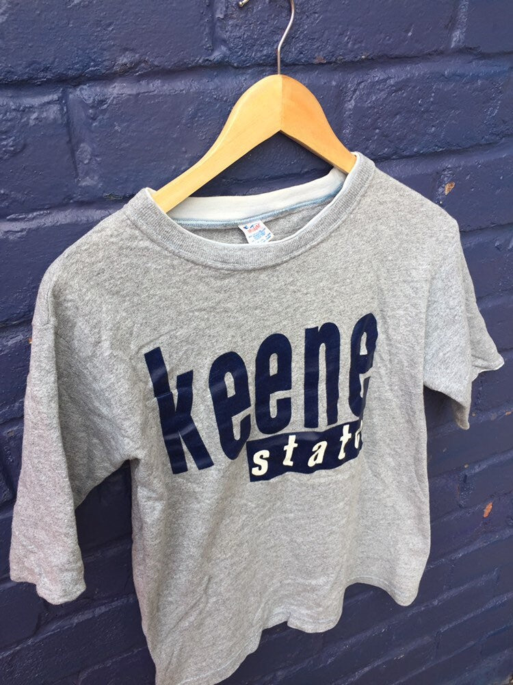 Vintage 80s Champion USA double stitch  Keen State College grey t-shirt size small