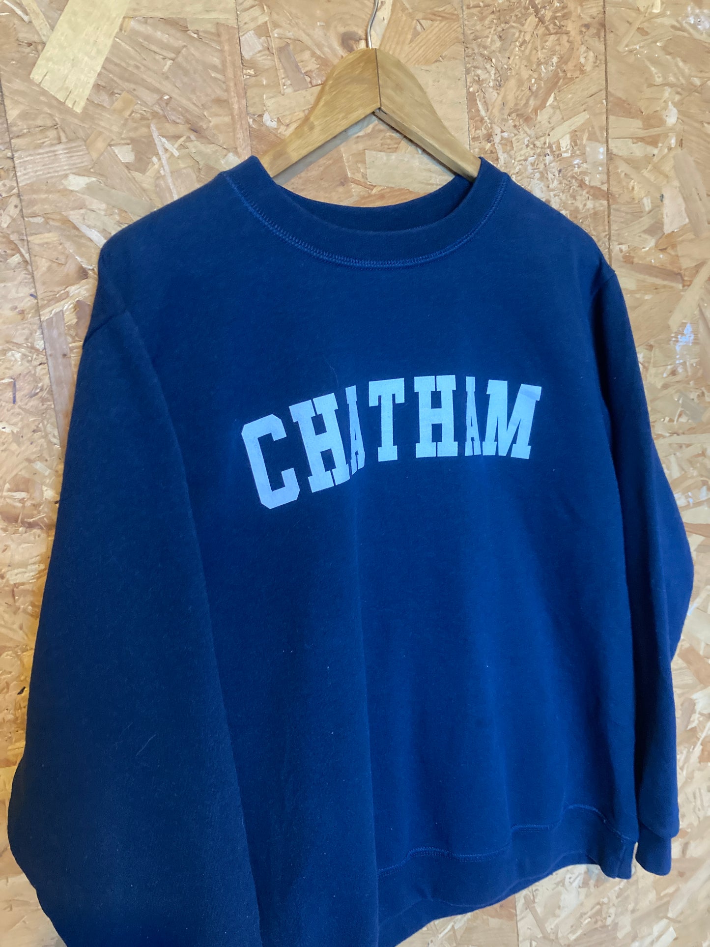 Vintage Y2K black CHATHAM  USA college crew neck sweater size large