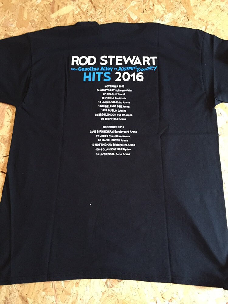 Vintage glam rock Retro music merch band t-shirt rod stewart tour double side print size XL