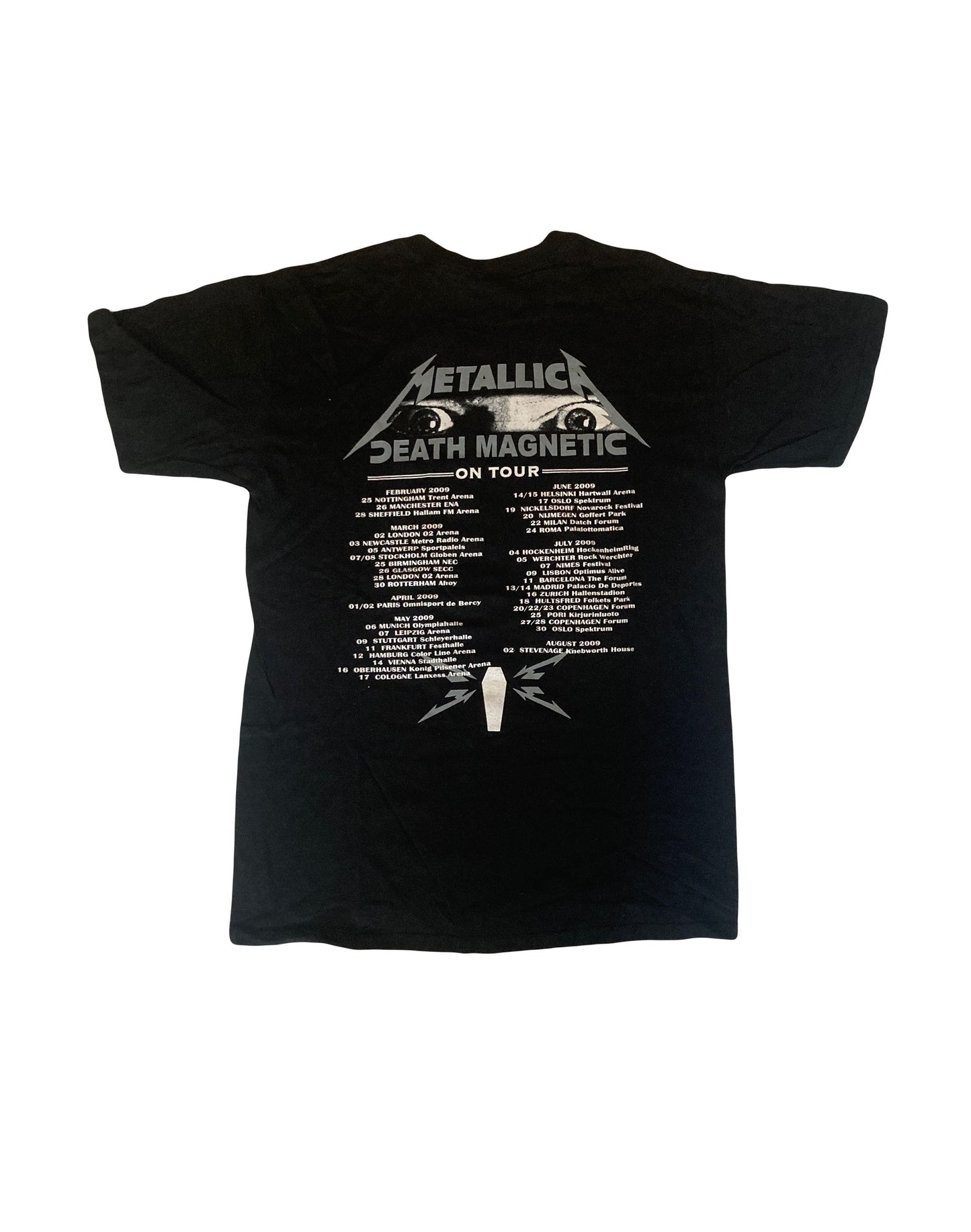 Vintage Metallica Death Magnetic 2009 tour double sided print t-shirt size medium