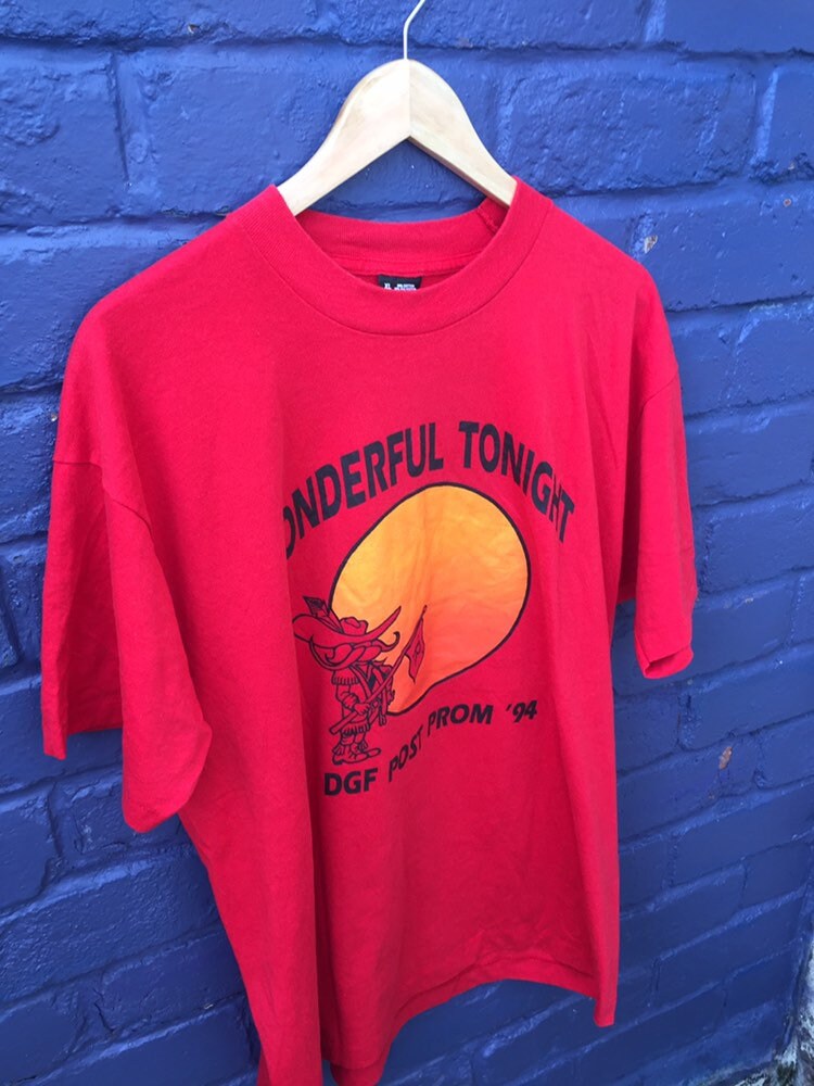 Vintage 94 Wonderful Tonight post Prom USA red t shirt size XL