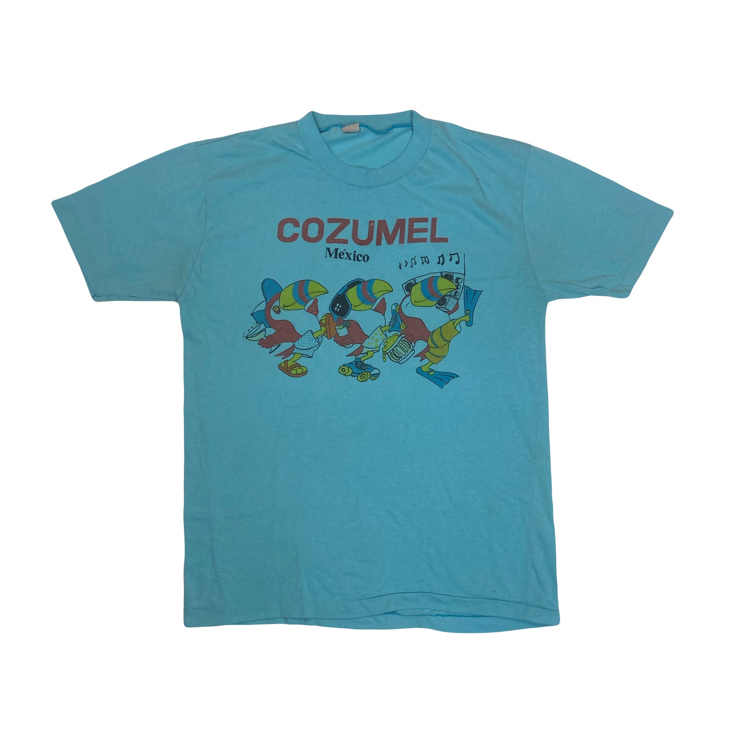 Vintage 80s Cozumel Mexico blue single stitch souvenir t-shirt size large