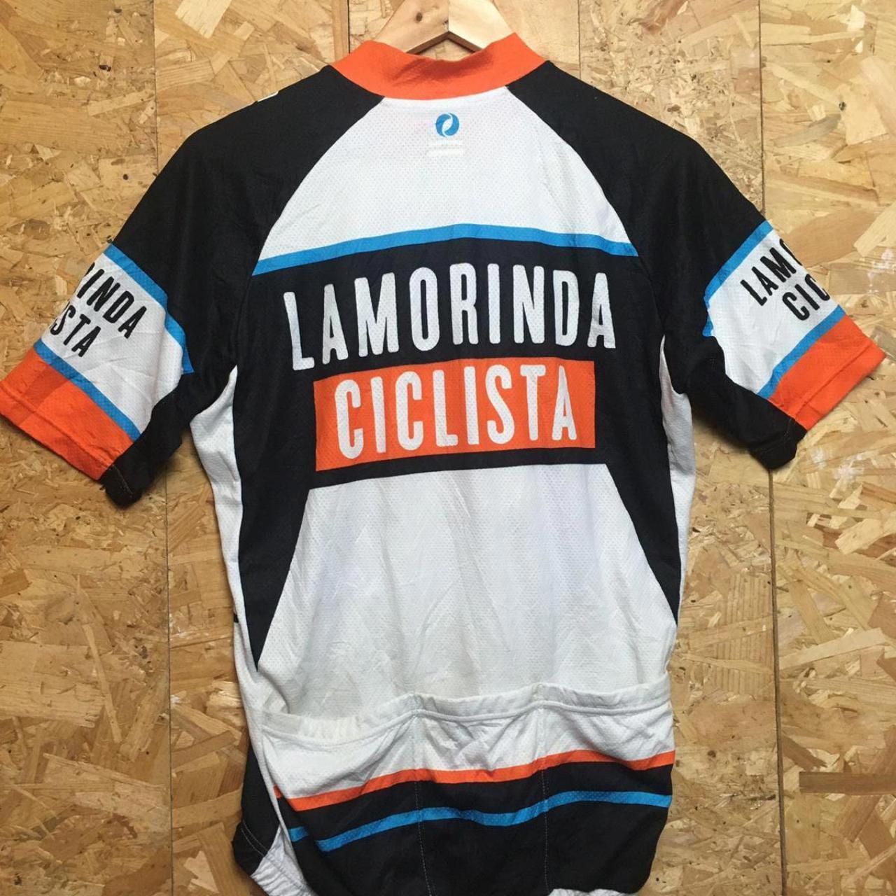 Vintage 90s Italian made lamorinda ciclista capo la contea di alpine jersey orange white blue size X