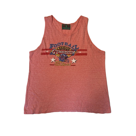 Vintage 90s pink gymnasium vest muscle souvenir t-shirt size large