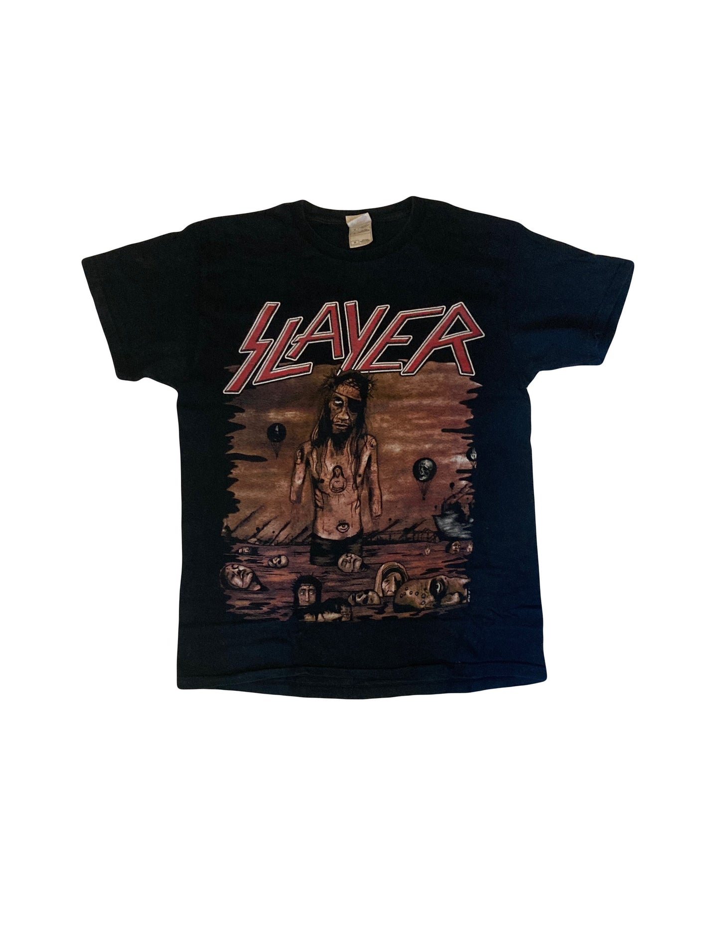 Vintage Slayer thrash metal band t-shirt double sided spell out print size medium