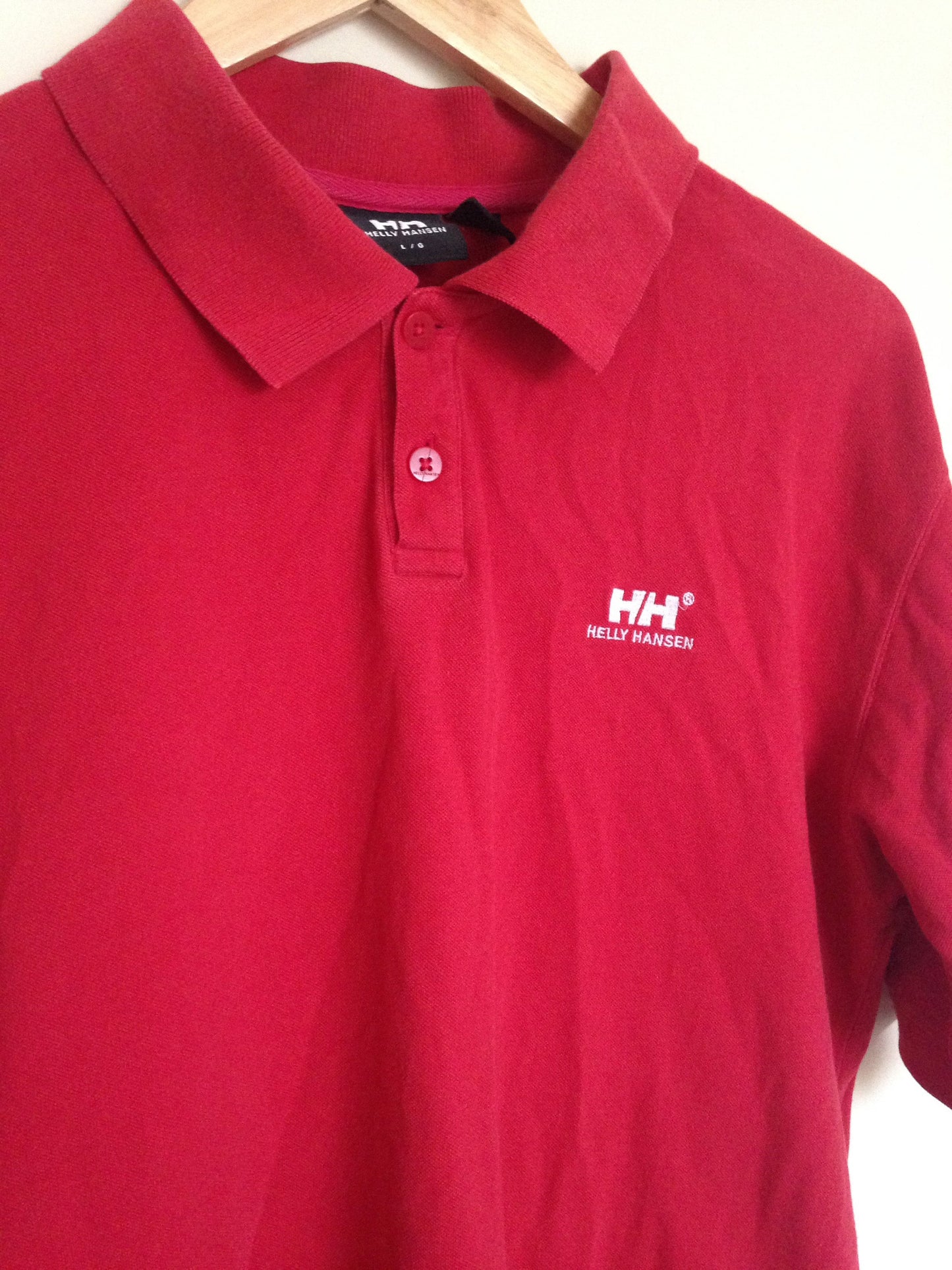 Vintage Y2K Helly Hansen red minimal polo t-shirt size XL