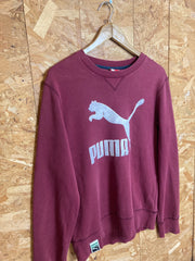 Vintage Y2K Puma logo burgundy muted dark red sweater size small