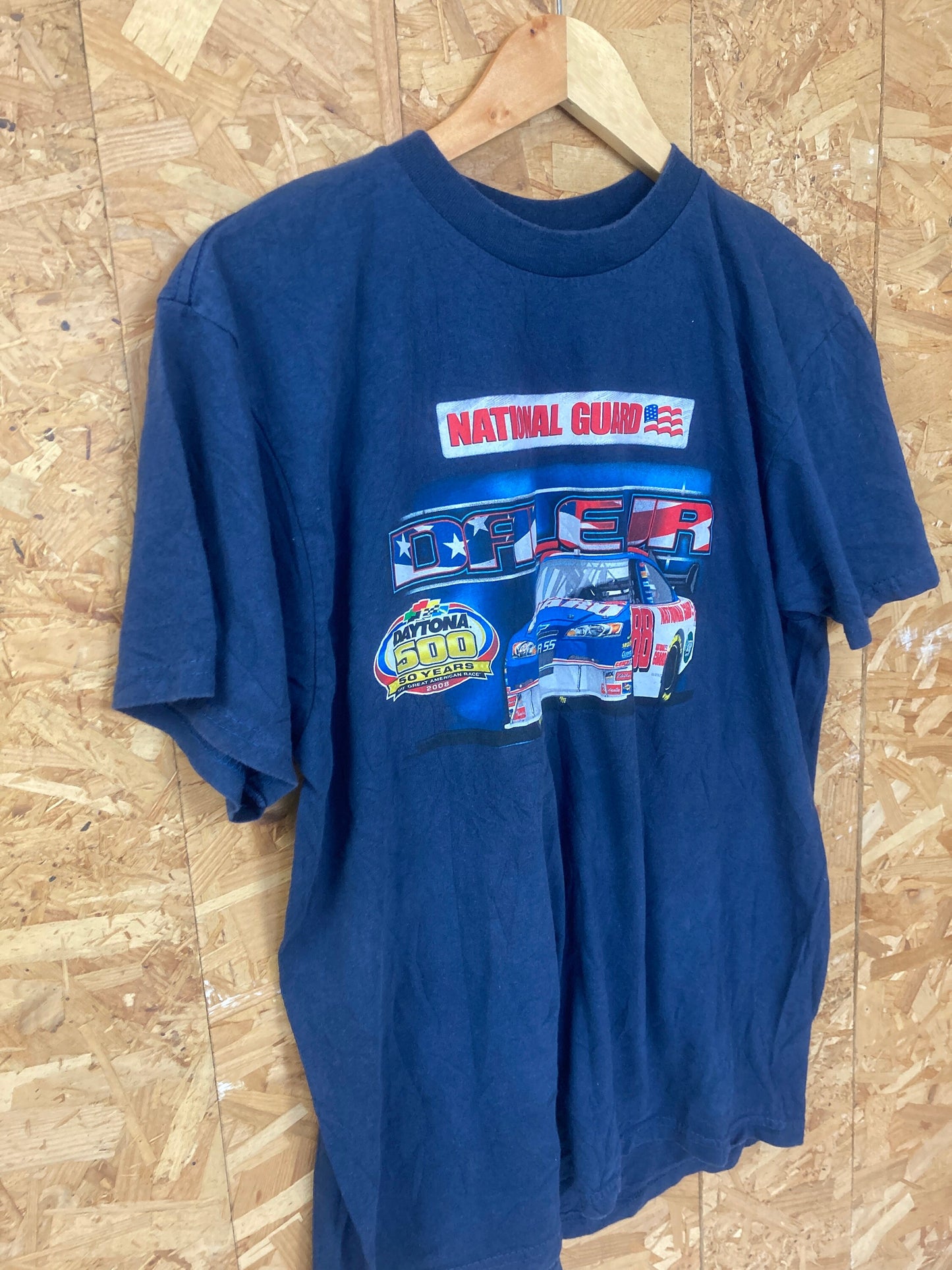 Vintage 90s NASCAR Dale Earnhardt Jr nationall guard faded navy blue souvenir t-shirt size large