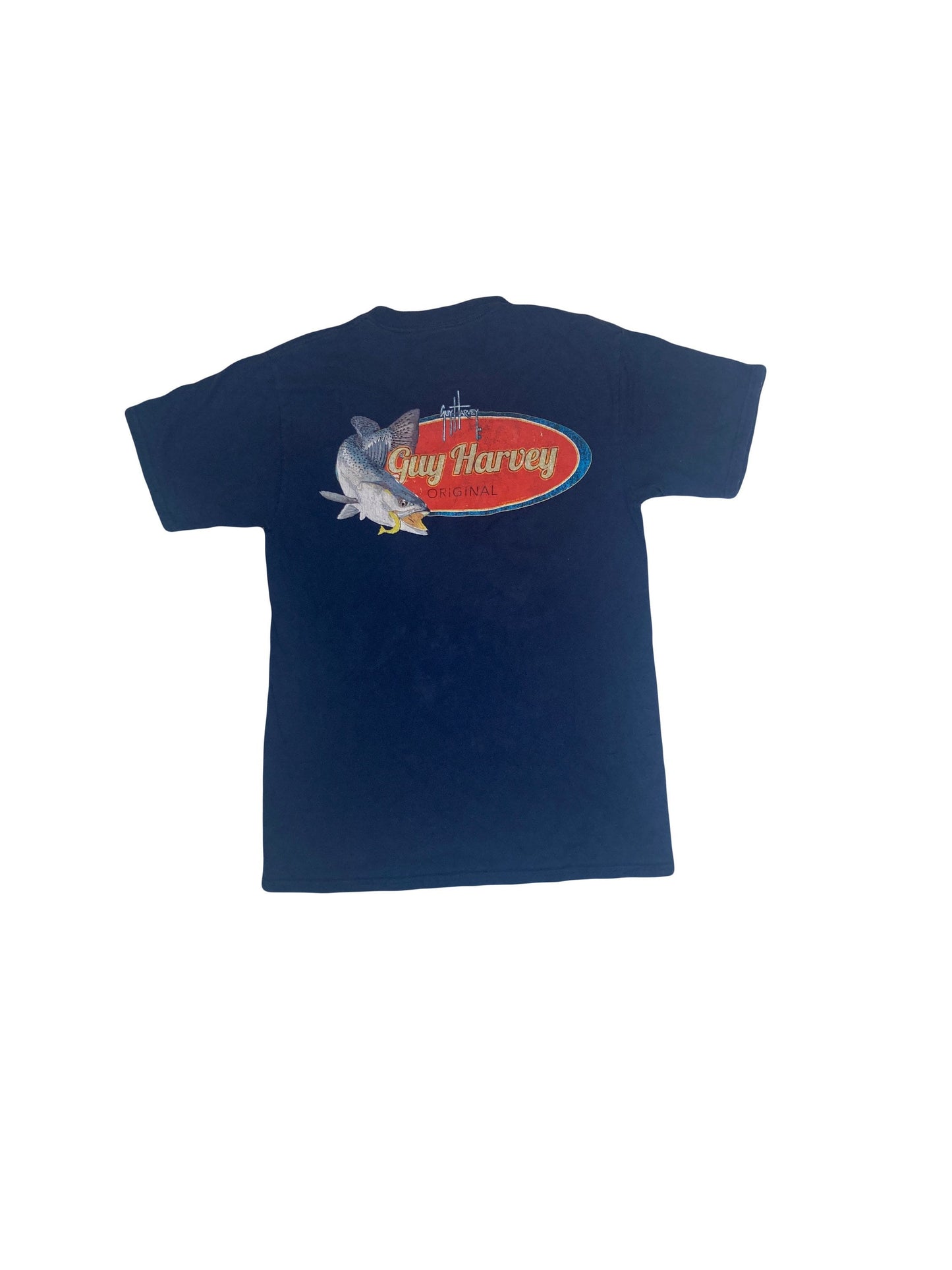 Vintage navy blue Guy Harvey Fishing T-Shirt with Fish graphics size small