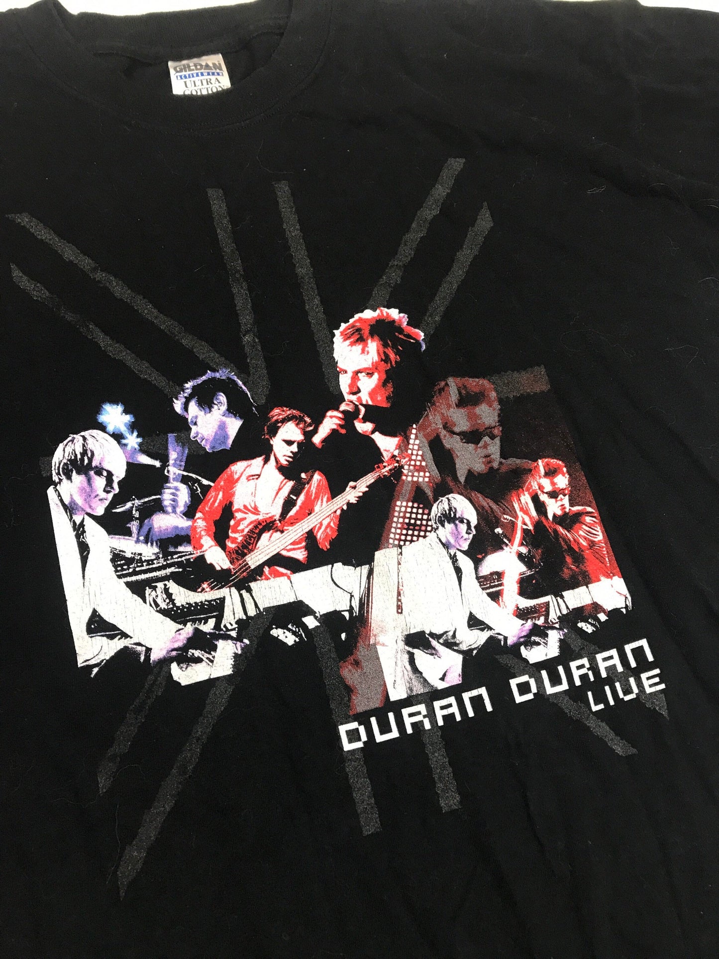 Vintage 00s Duran Duran 80s pop band 2005 UK tour black t-shirt size XL