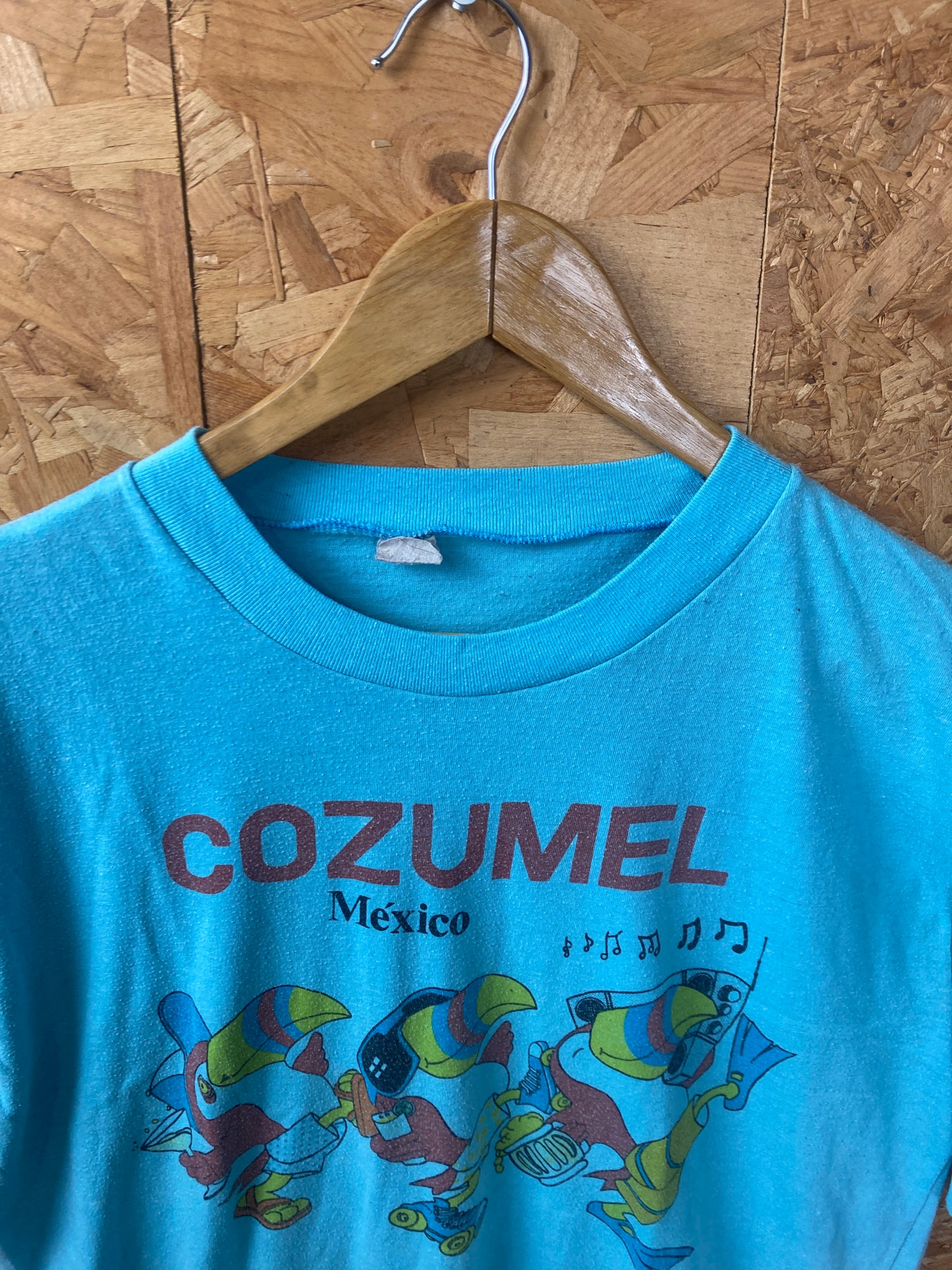 Vintage 80s Cozumel Mexico blue single stitch souvenir t-shirt size large