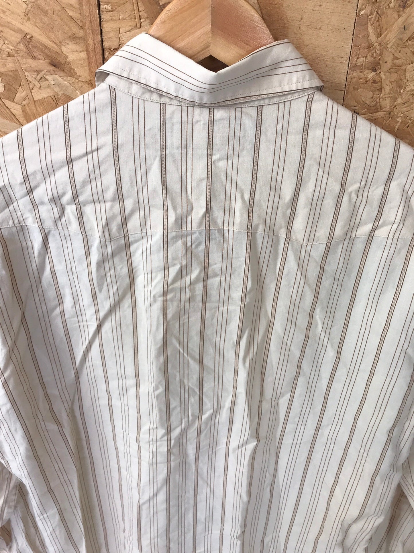 Vintage 90s Polo Ralph Lauren beige striped western cowboy cowgirl rodeo ranch wear shirt size medium