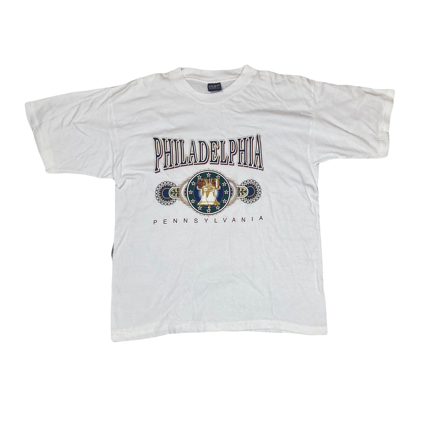 Vintage 90s Philadelphia Pennsylvania spell out USA souvenir white t-shirt size large